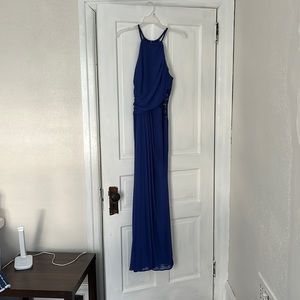 Cobalt blue, Maxi Bridesmaids/Formal Dress lace cut out, size 10, David’s Bridal